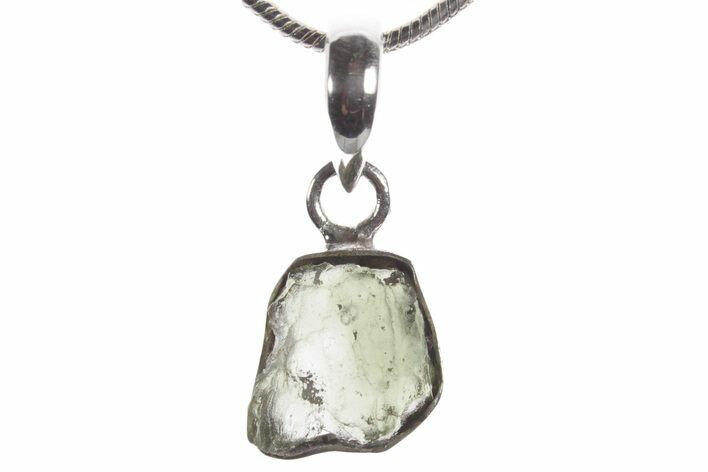 Green Moldavite Tektite Pendant ( g) - Czech Republic #353969